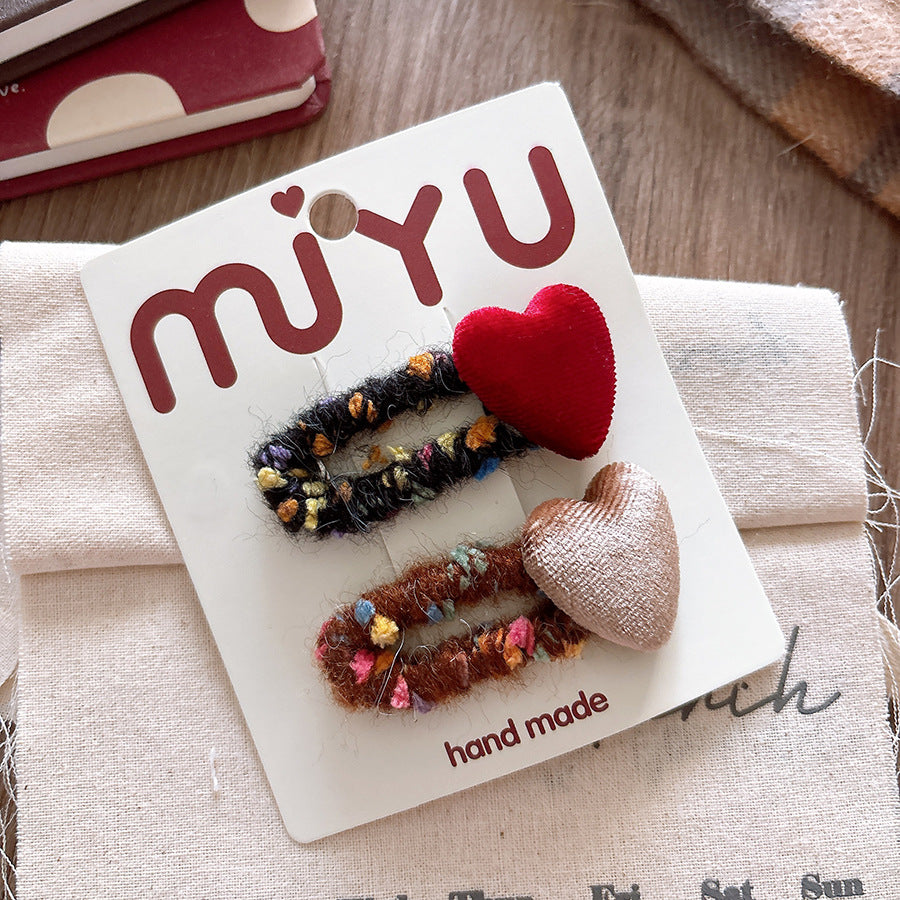 Kids Girls Sweet Cute Heart Hairpin