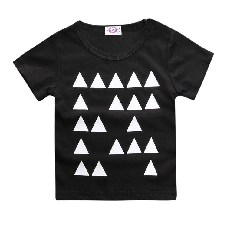 Baby Casual Round Neck Short Sleeve Letter Pattern T-shirt