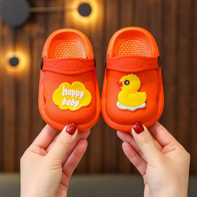 Children Kids Baby Fashion Girls Boys Cartoon Duck Soft Sole Casual Clogs Slippers Shoes