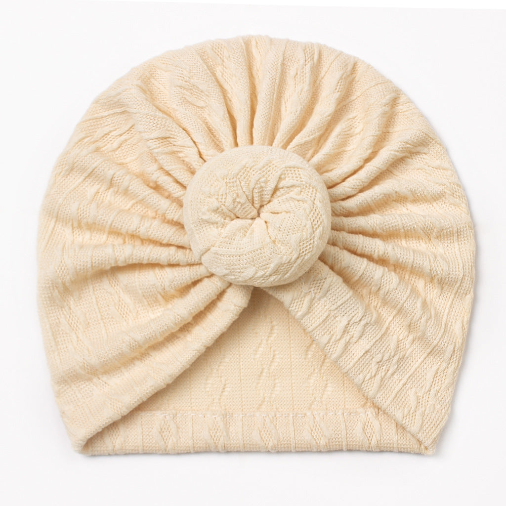 Toddlers Newborn Baby Cute Solid Color Knot Cap