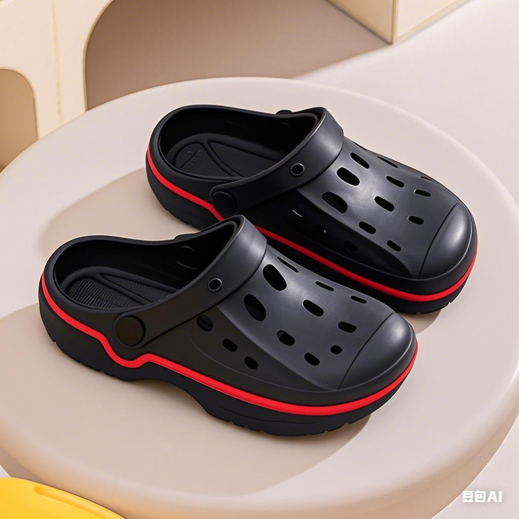 Children'S Fashion Cute Solid Color Non-Slip Waterproof Breathable Hole Shoes