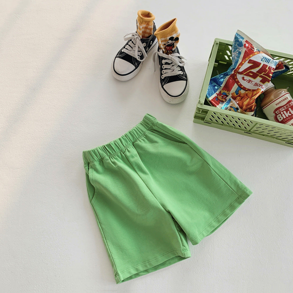 Children Kids Baby Fashion Girls Boys Casual Basic Solid Color Shorts