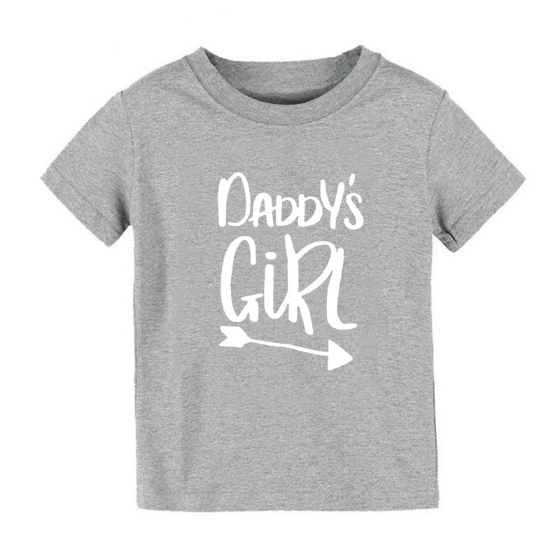 Children Kids Baby Fashion Boys Girls Short Sleeve Daddy'S Mama'S Letter Print T-Shirt