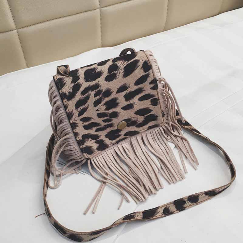 Kids Fashion Casual Tassel Leopard Crossbody Bag