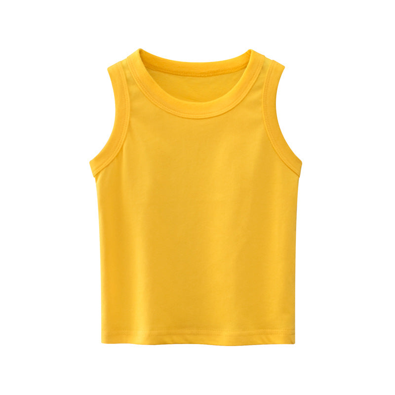 Toddlers Fashion Boys Solid Color Sleeveless Casual Basic Vest Top