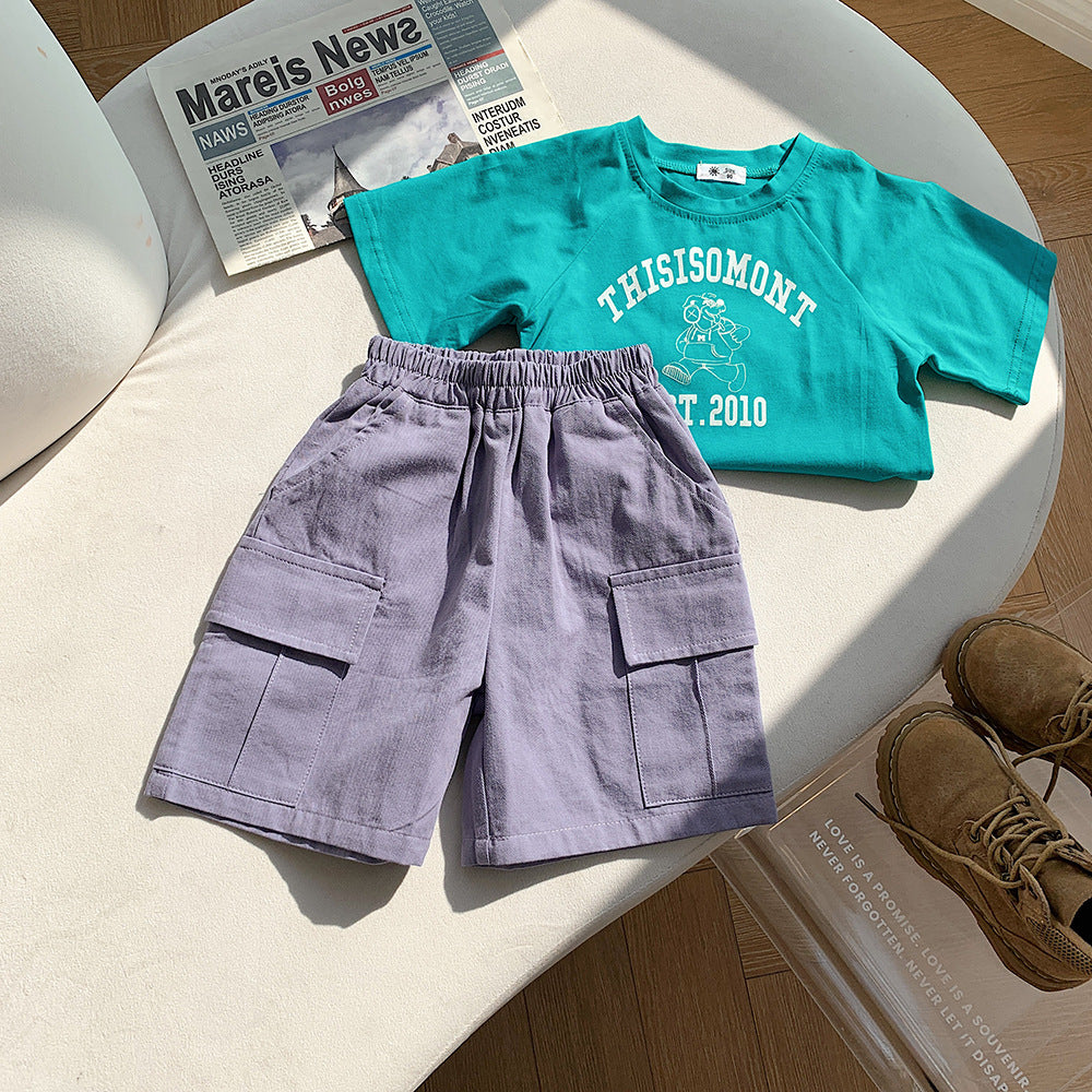 Children Kids Baby Fashion Girls Boys Casual Solid Color Shorts