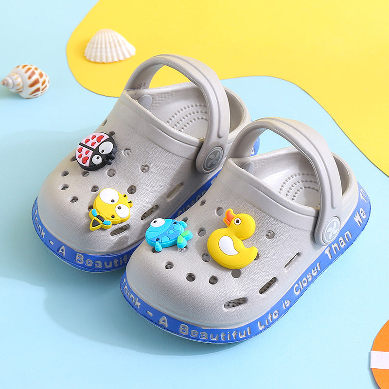 Kids Cute Cartoon Animal Duckling Coccinella Septempunctata Bee Soft Bottom Non-slip Cover Toe Slippers