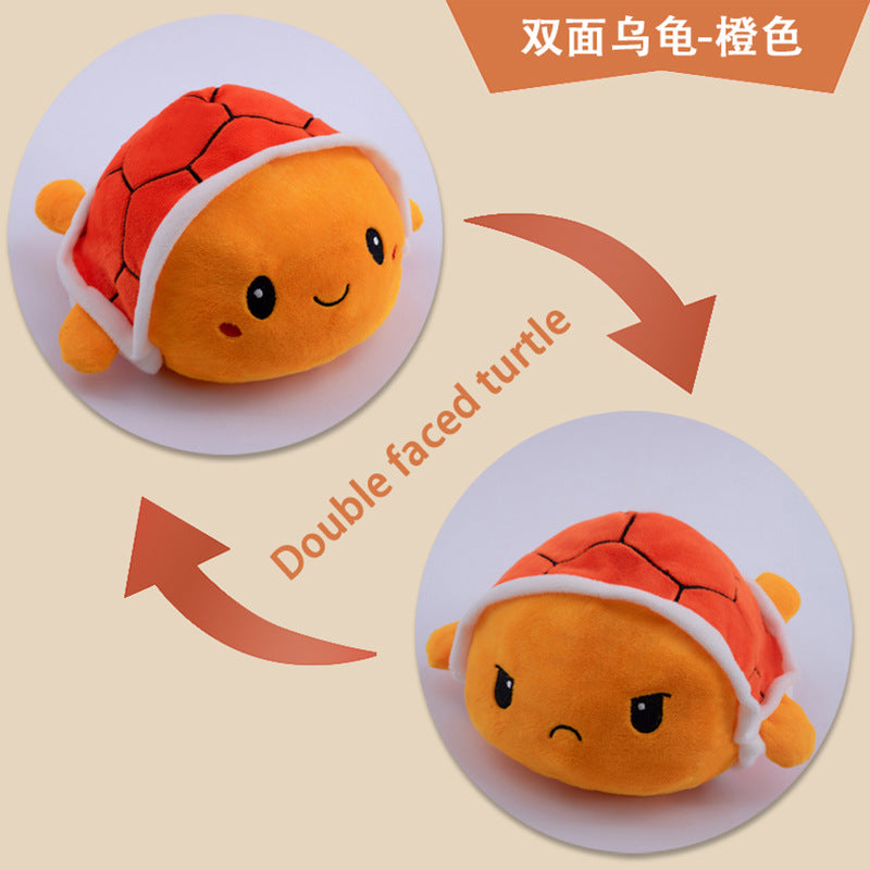Turn Over Turtle Plush Toy Doll Cartoon Cute Double-Sided Plush Turtle Doll Kids Gift