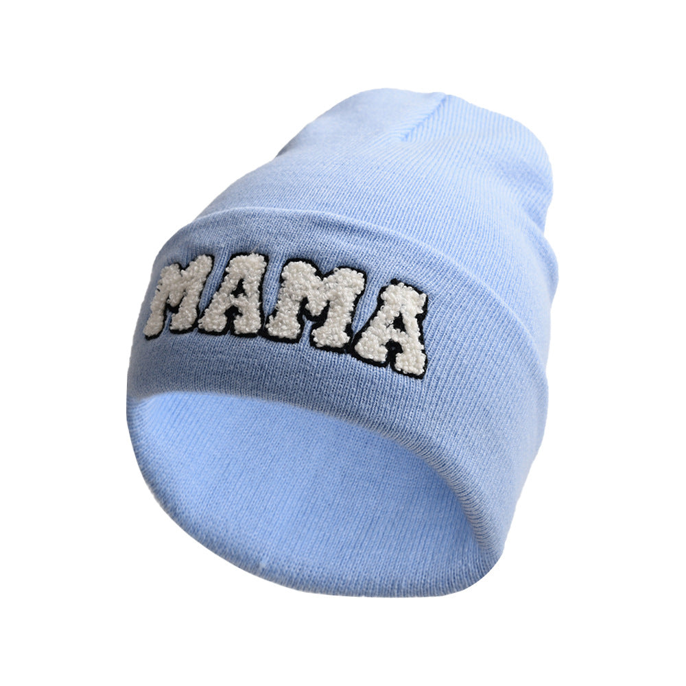 Women'S Letter Embroidery Outdoor Warm Pullover Knitted Hat