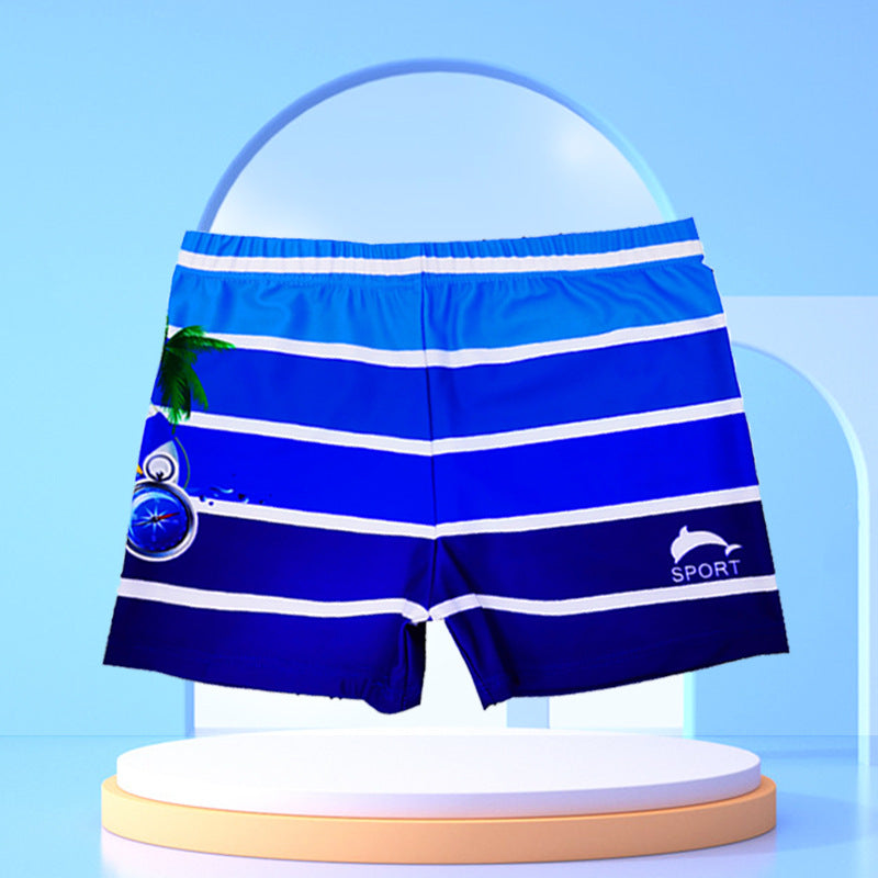 Children Cartoon Print Quick-Drying Swimming Trunks
