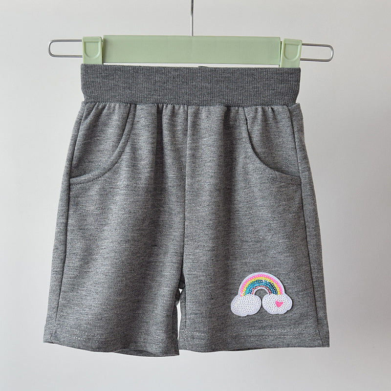 Children Kids Baby Fashion Girls Casual Basic Sports Rainbow Shorts