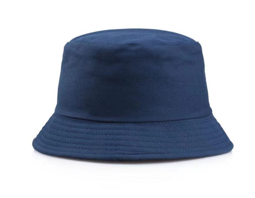 Fashion Solid Color Kids Flat Top Sunshade Sunscreen Double-Sided Bucket Hats