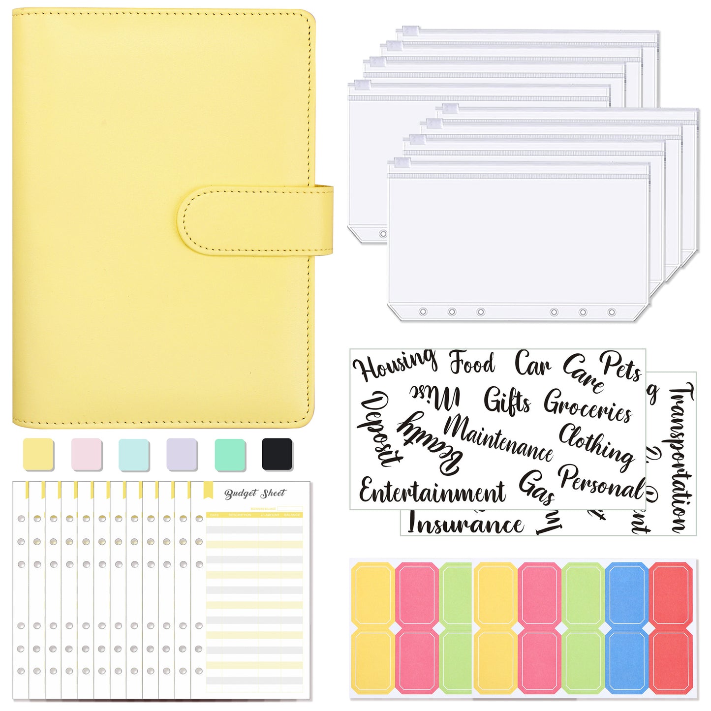 A6 Binder Budget Macaron Leather Notebook