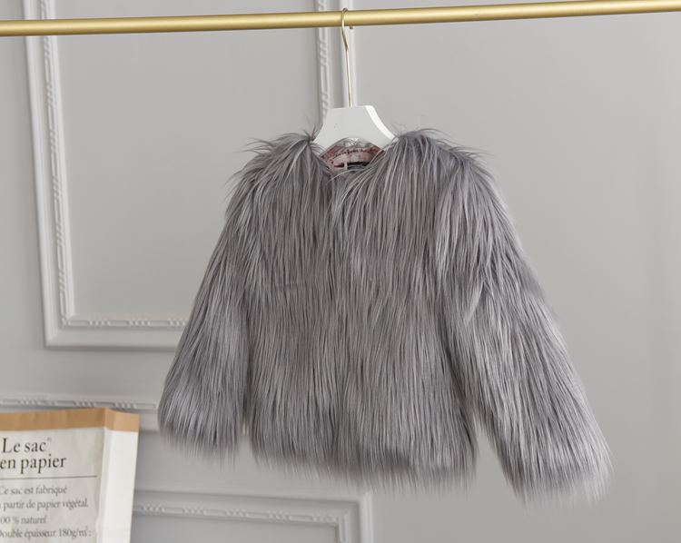 Winter Kids Toddler Girls Faux Fur Plush Solid Coat