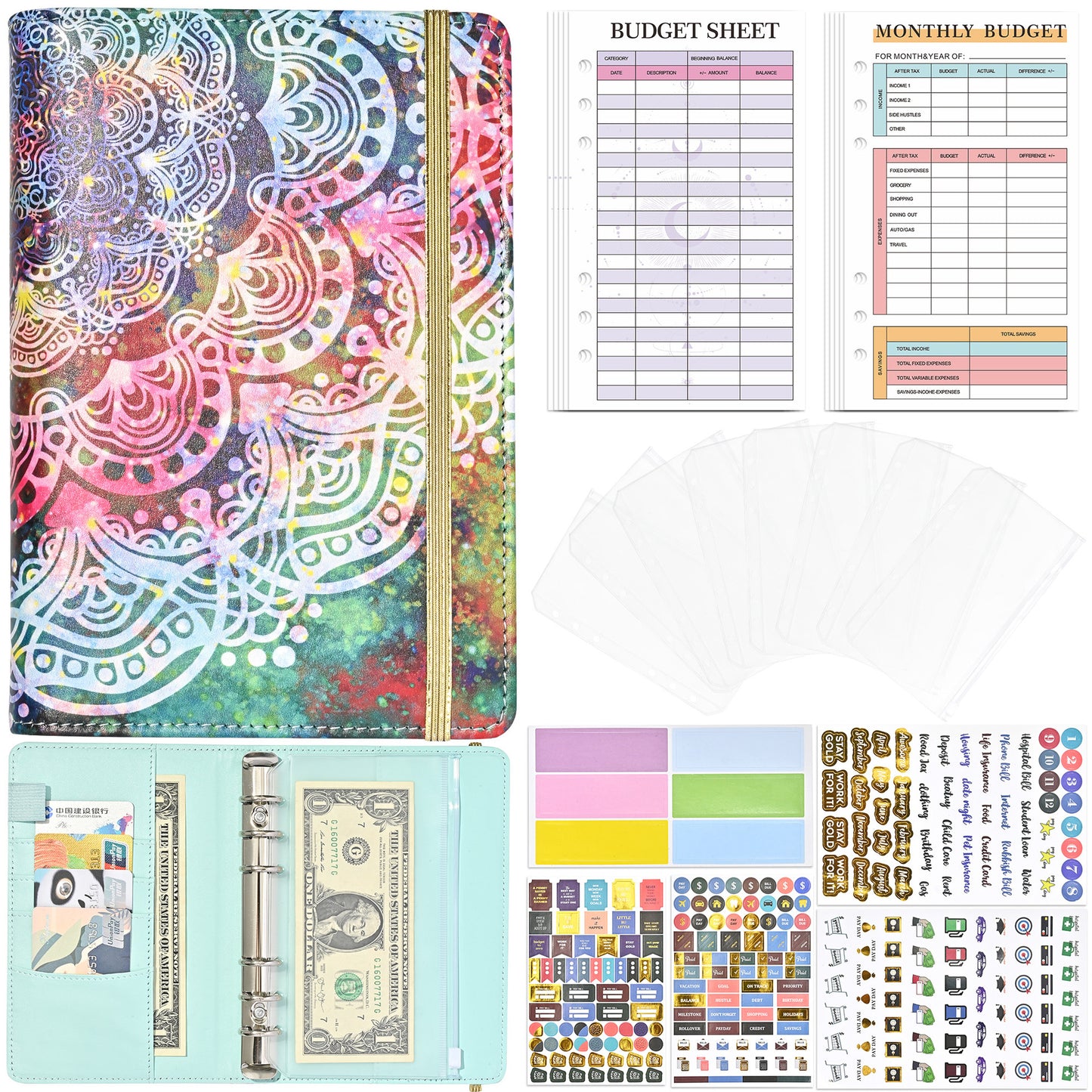 A6 Binder Financial Planning Leather PU Notebook