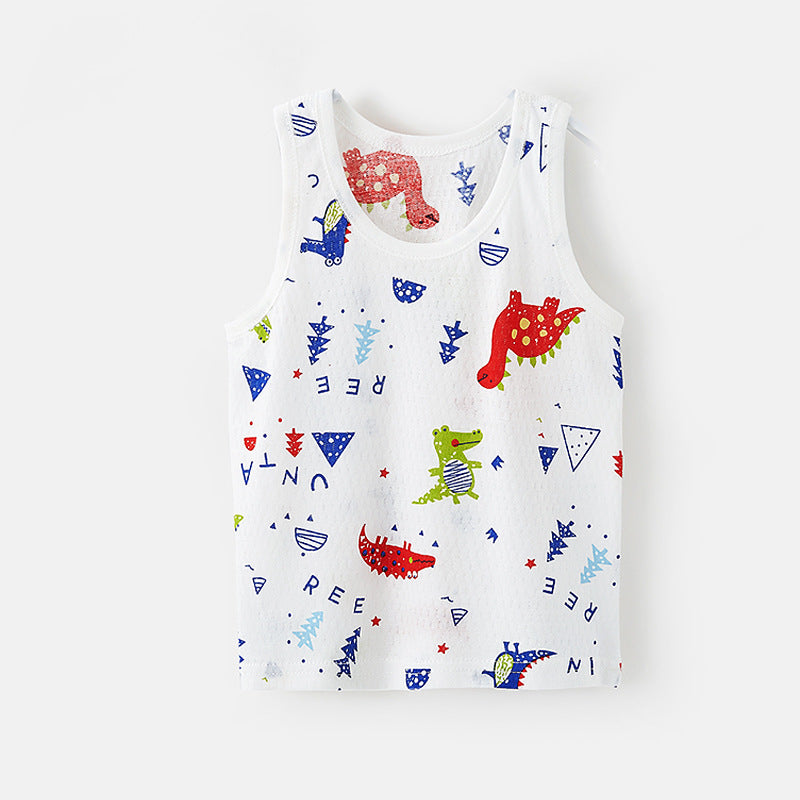 Kids Toddler Boys Girls Casual Cute Cartoon Print Tank Top