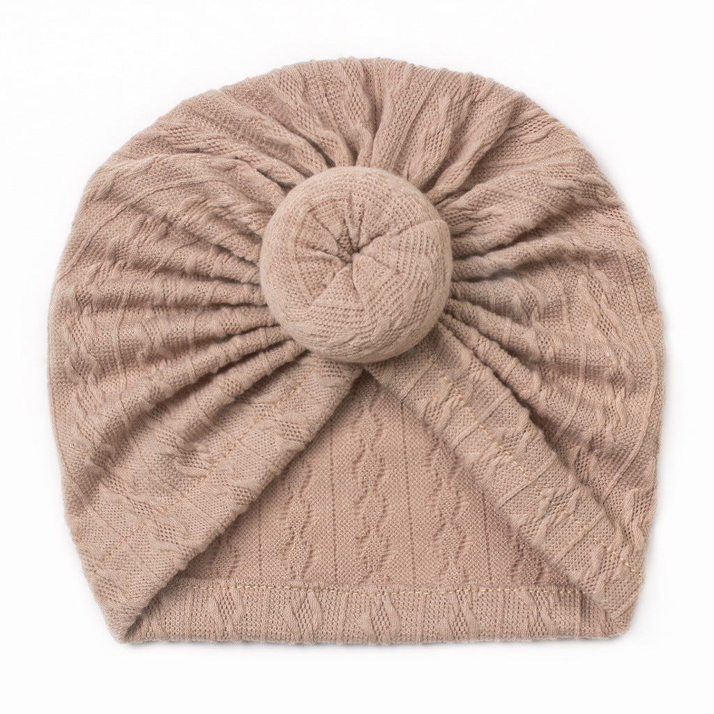 Toddlers Newborn Baby Cute Solid Color Knot Cap