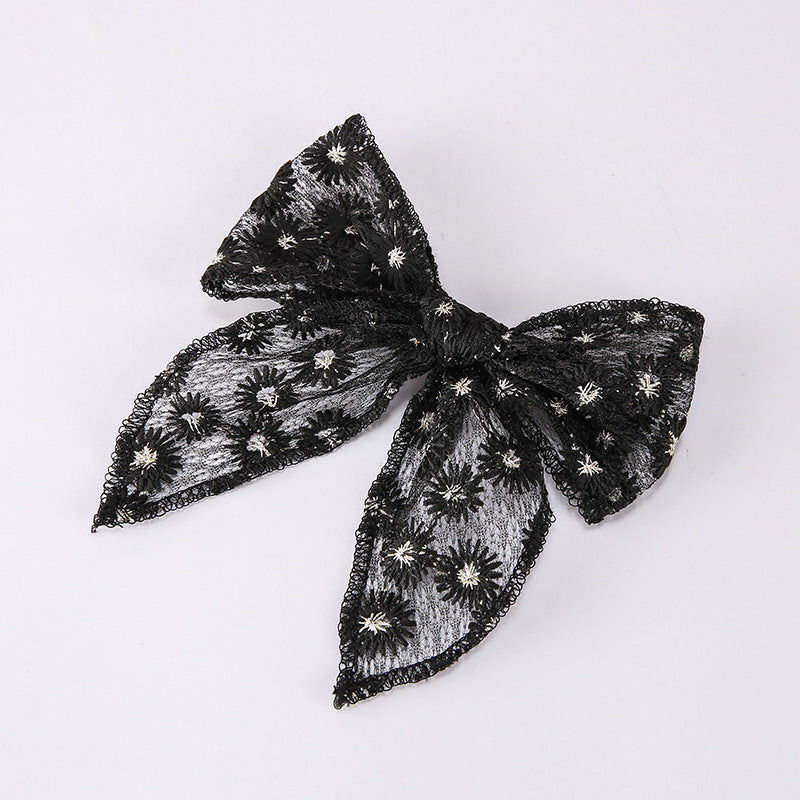 Toddlers Newborn Kid Baby Fashion Girls Bowknot Embroidery Hairpin Hair Accessories