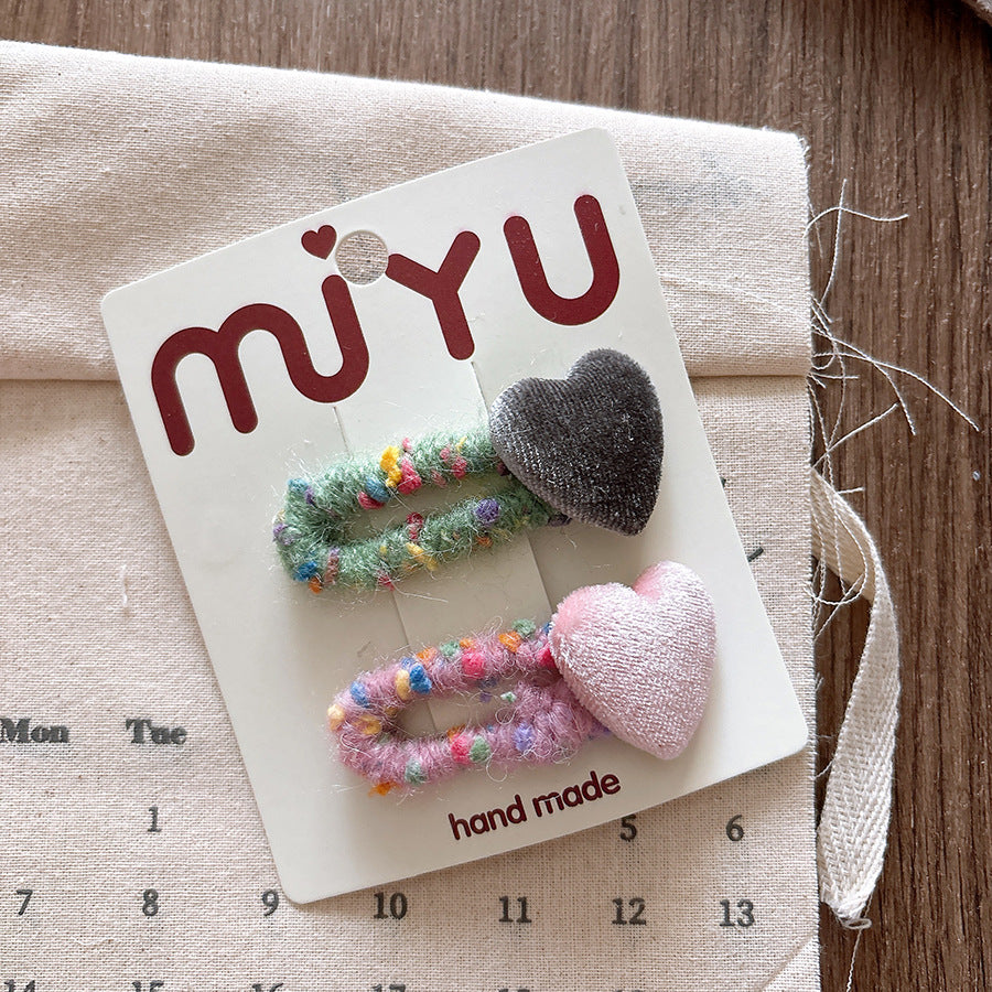 Kids Girls Sweet Cute Heart Hairpin