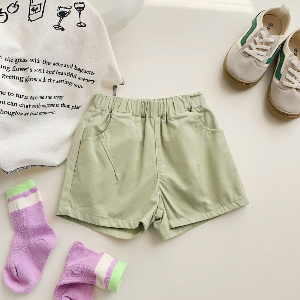 Children Kids Baby Fashion Girls Casual Solid Color Shorts
