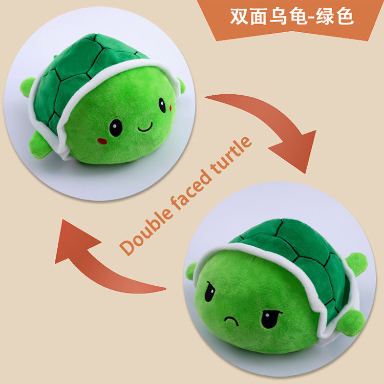 Turn Over Turtle Plush Toy Doll Cartoon Cute Double-Sided Plush Turtle Doll Kids Gift