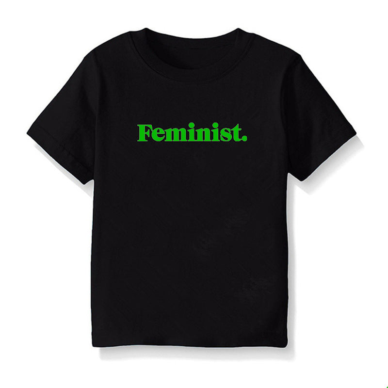 Children Kids Toddlers Girls Boys Short-Sleeved Letter Print T-Shirt