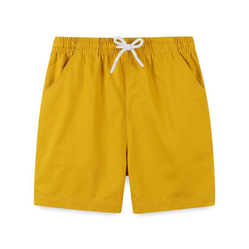 Kids Boys Fashion Simple Solid Color Cotton Casual Shorts
