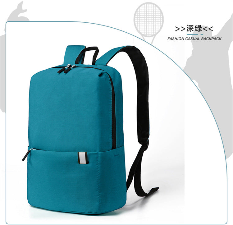 Children Fashion Simple Solid Color Canvas Backpack School Bag