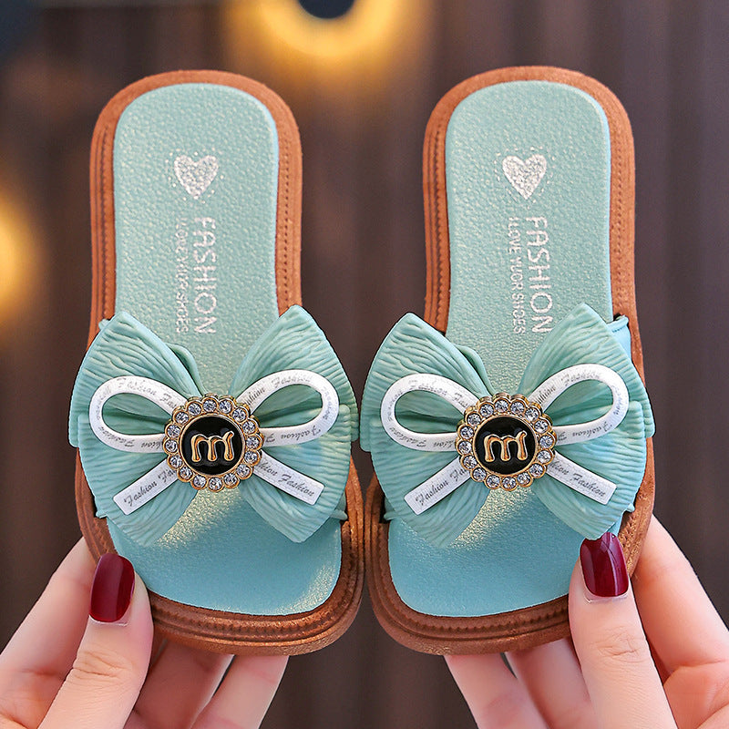 Girls Fashion Bow Slippers