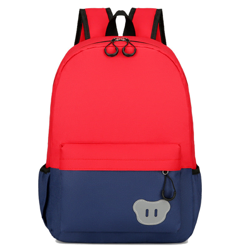 Children Fashion Girls Boys Color Matching Canvas Backpack School Bag