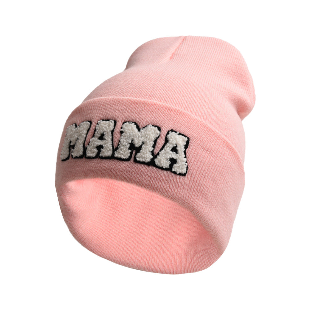 Women'S Letter Embroidery Outdoor Warm Pullover Knitted Hat