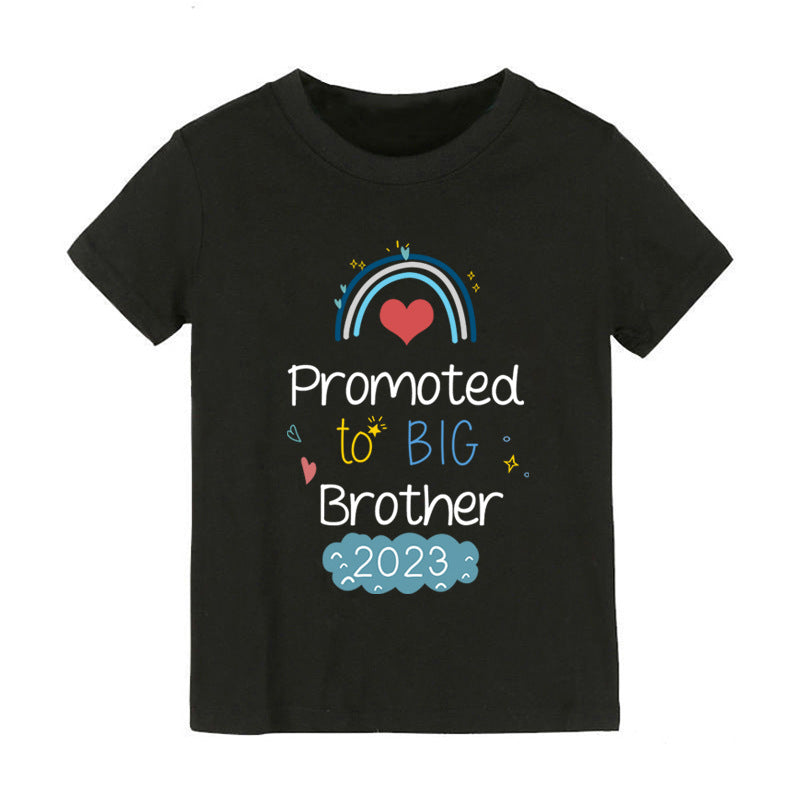 Children Kids Toddlers Girls Boys Short-Sleeved Letter Print T-Shirt
