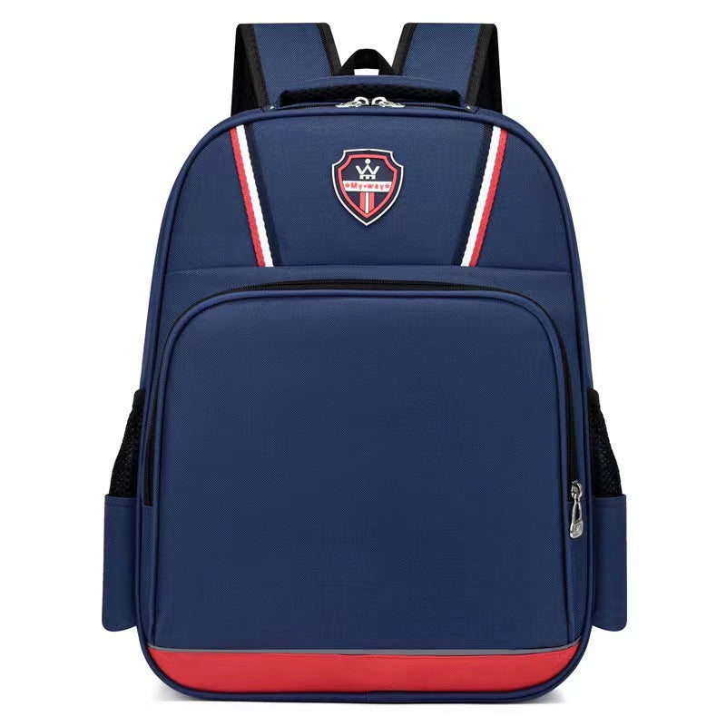 Children Fashion Girls Boys Color Matching Canvas Backpack School Bag