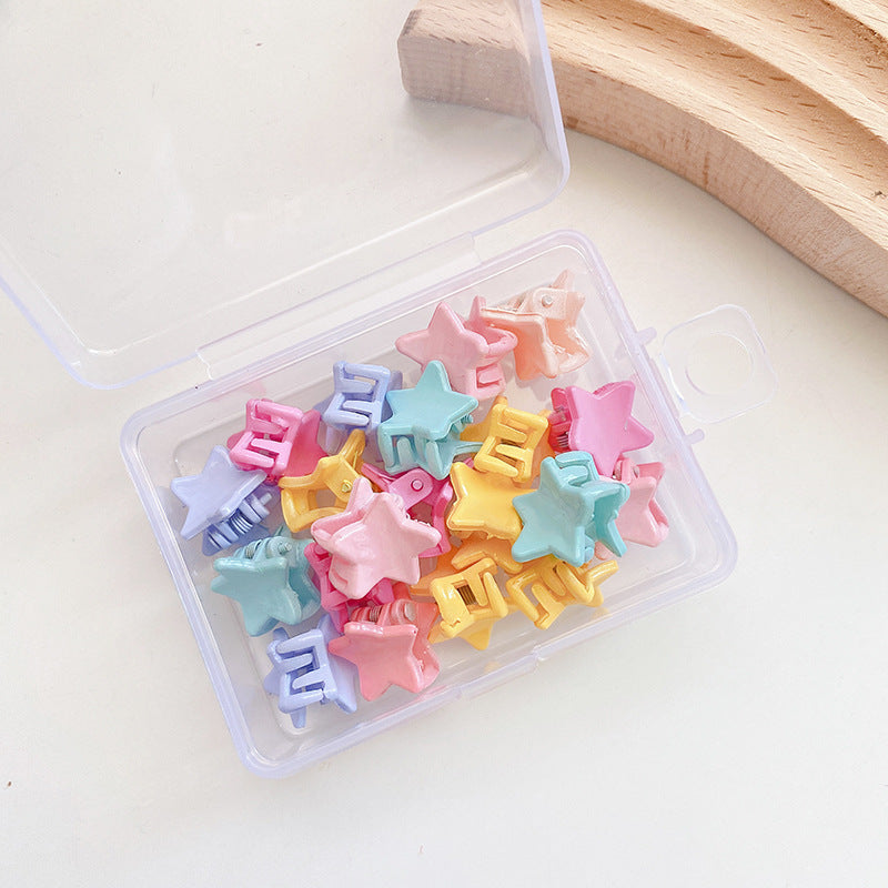 20pieces/set Basic Candy Color Daisy Four Leaf Clover Crown Paw Flower Heart Hair Clip