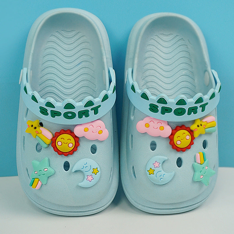 Children Kids Baby Fashion Girls Boys Casual Sun Moon Soft Sole Casual Clogs Slippers Shoes