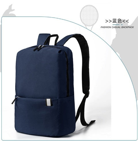 Children Fashion Simple Solid Color Canvas Backpack School Bag
