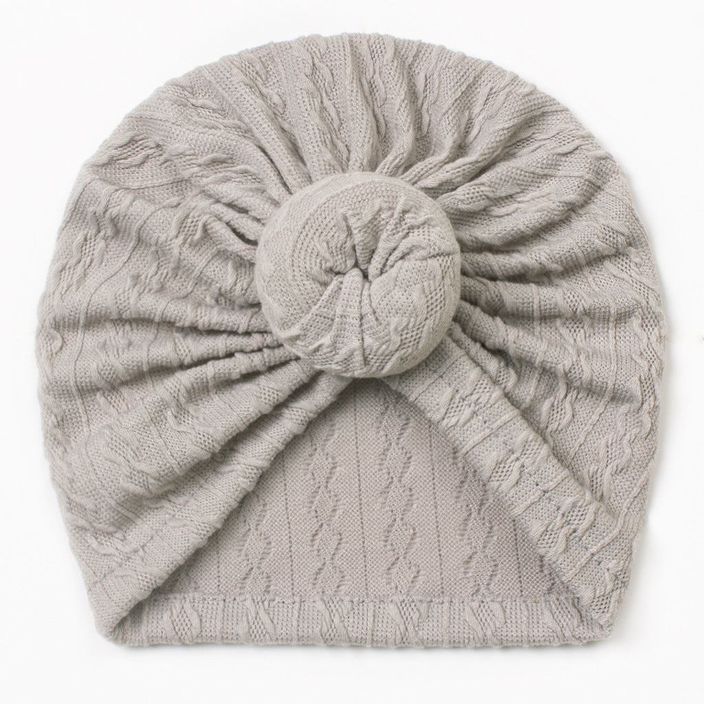 Toddlers Newborn Baby Cute Solid Color Knot Cap