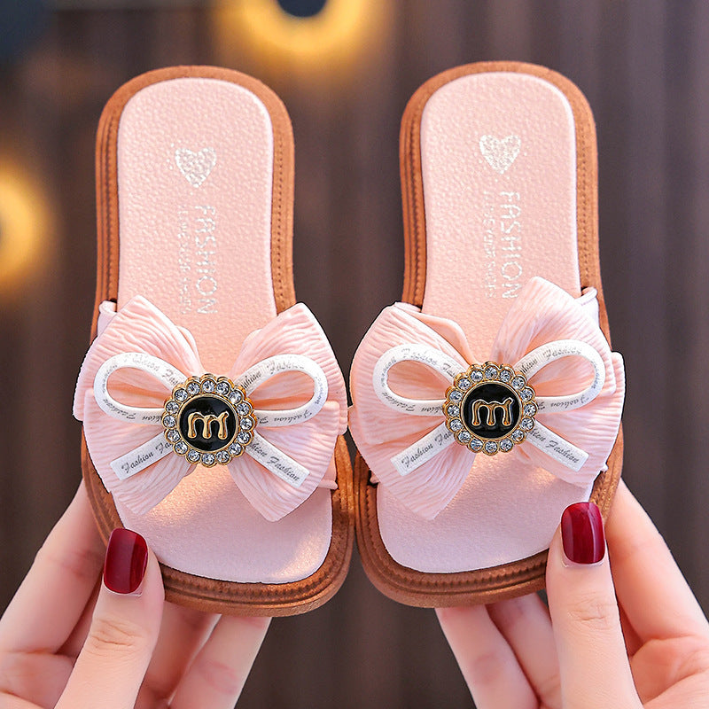 Girls Fashion Bow Slippers