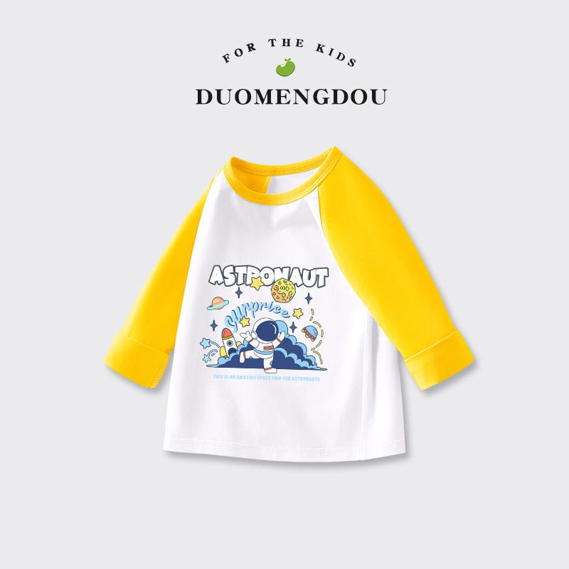 Kids Toddler Boys Girls Casual Cute Cartoon Print Long Sleeve Round Neck T-Shirt