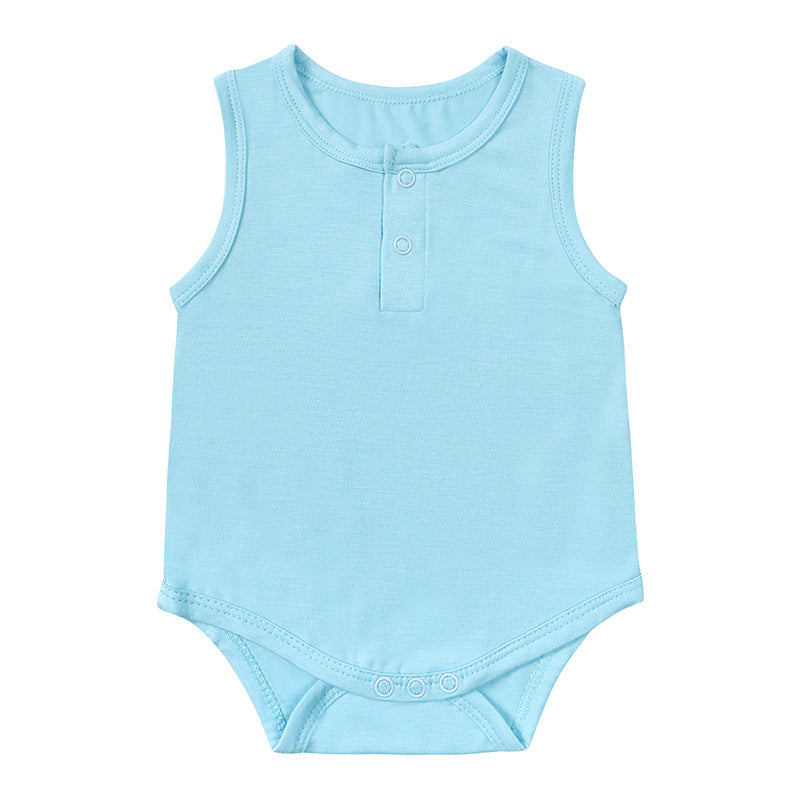 Kids Baby Boys Girls Casual Cute Solid Color Sleeveless Romper