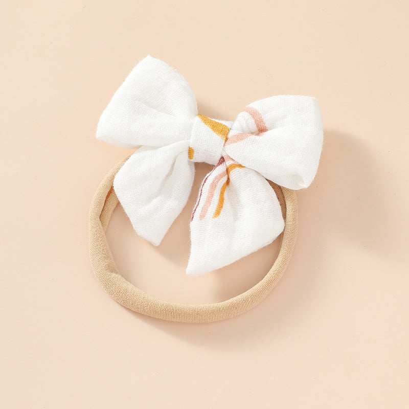 Toddlers Newborn Kid Baby Fashion Girls Bowknot Elastic Nylon Headband Hair Accessories