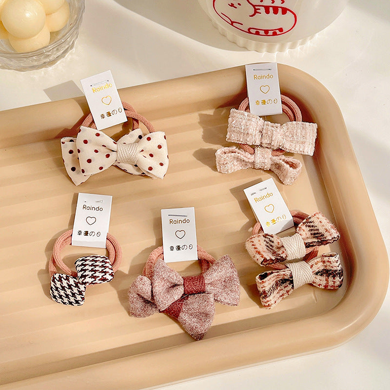 Kids Girls Cute Sweet Bow Hair Rings