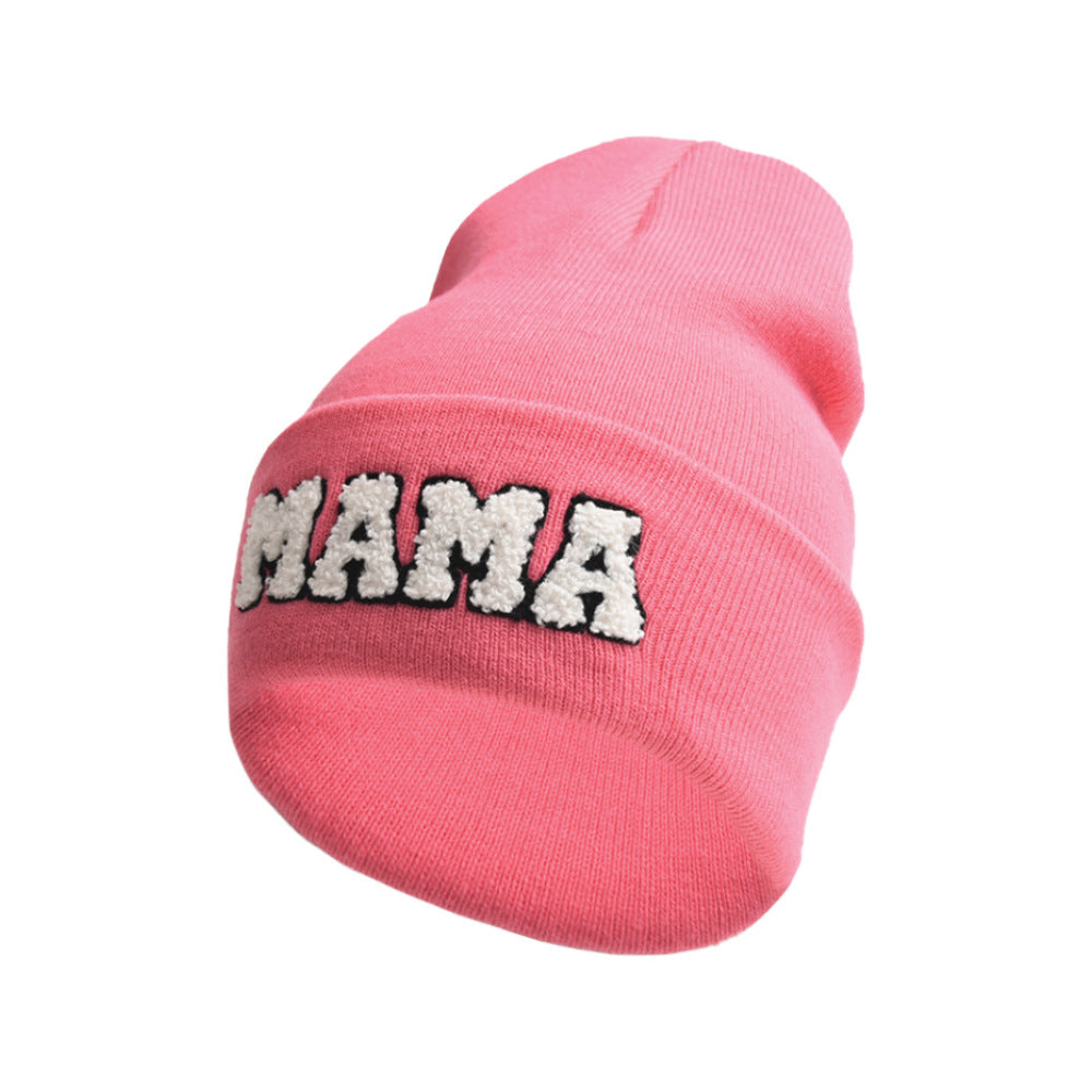 Women'S Letter Embroidery Outdoor Warm Pullover Knitted Hat