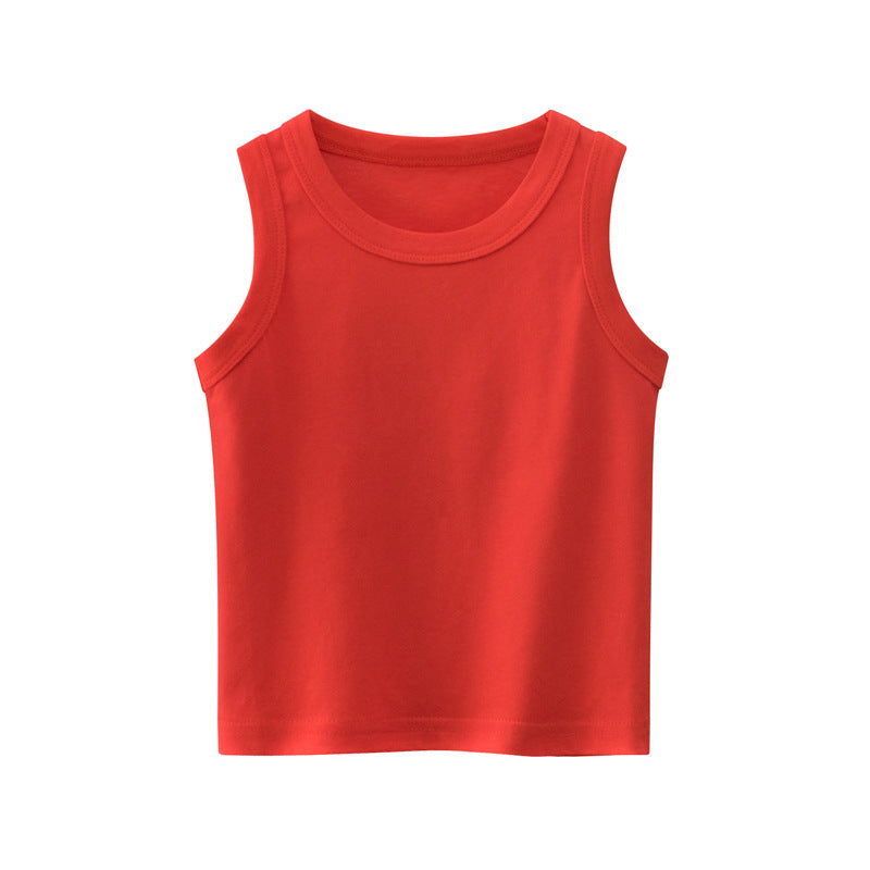 Toddlers Fashion Boys Solid Color Sleeveless Casual Basic Vest Top