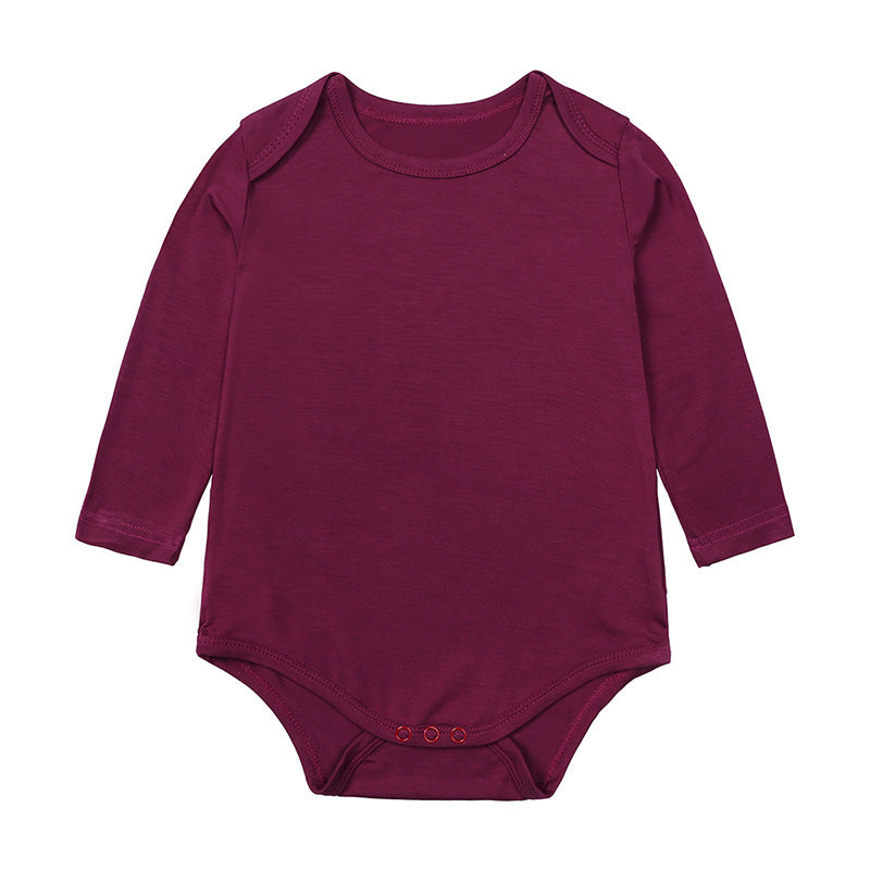 Kids Baby Boys Girls Casual Cute Solid Color Long Sleeve Romper