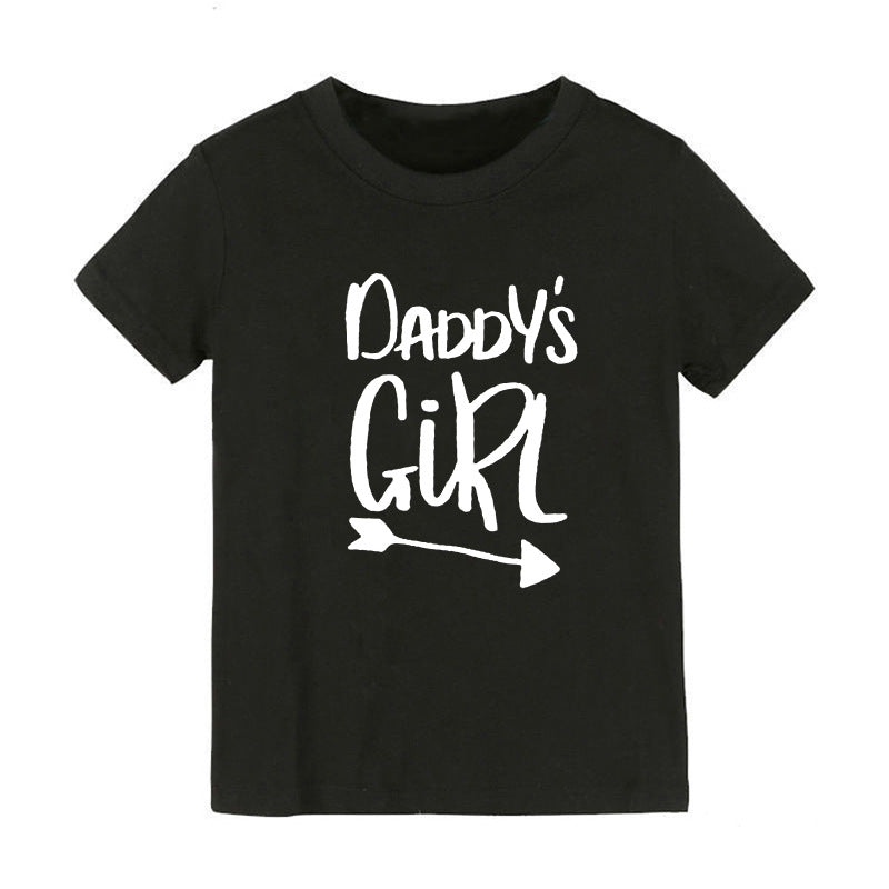 Children Kids Baby Fashion Boys Girls Short Sleeve Daddy'S Mama'S Letter Print T-Shirt