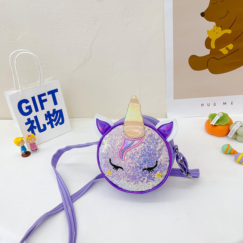 Kids Casual Cute Cartoon Sequins Crossbody Bag