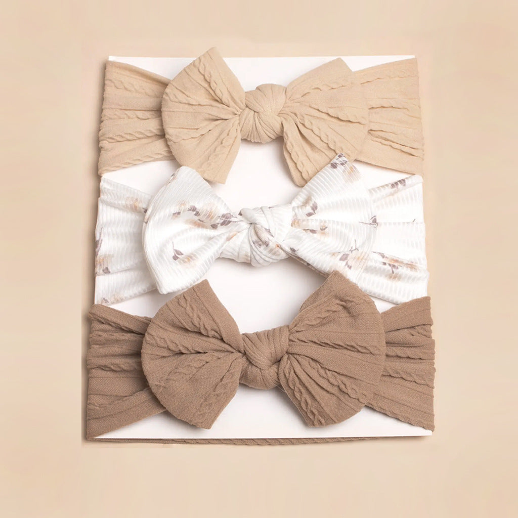 3pcs Spring Summer Baby Headscarf Children Cute Hair Bow Accessories