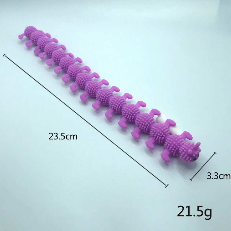 TPR Soft Rubber Caterpillar Bracelet Stress Relief Toy