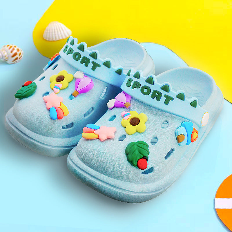 Children Kids Baby Fashion Girls Boys Cartoon Flower Rainbow Soft Sole Casual Clogs Slippers Shoes